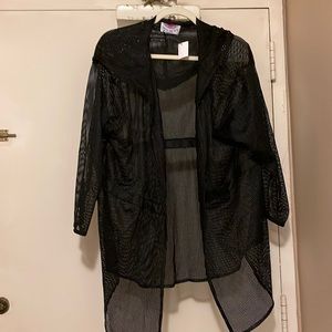 New with tags under the sun, large mesh cover-up with Hood size large